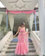 Petals in Morning Mist Lehenga Saree - Image 5
