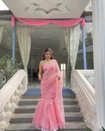Petals in Morning Mist Lehenga Saree - Image 6