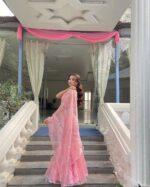 Petals in Morning Mist Lehenga Saree - Image 7