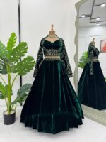 Emerald Premium Viscous Velvet Lehenga Set