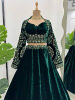 Emerald Premium Viscous Velvet Lehenga Set - Image 4