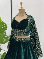 Emerald Premium Viscous Velvet Lehenga Set - Image 5