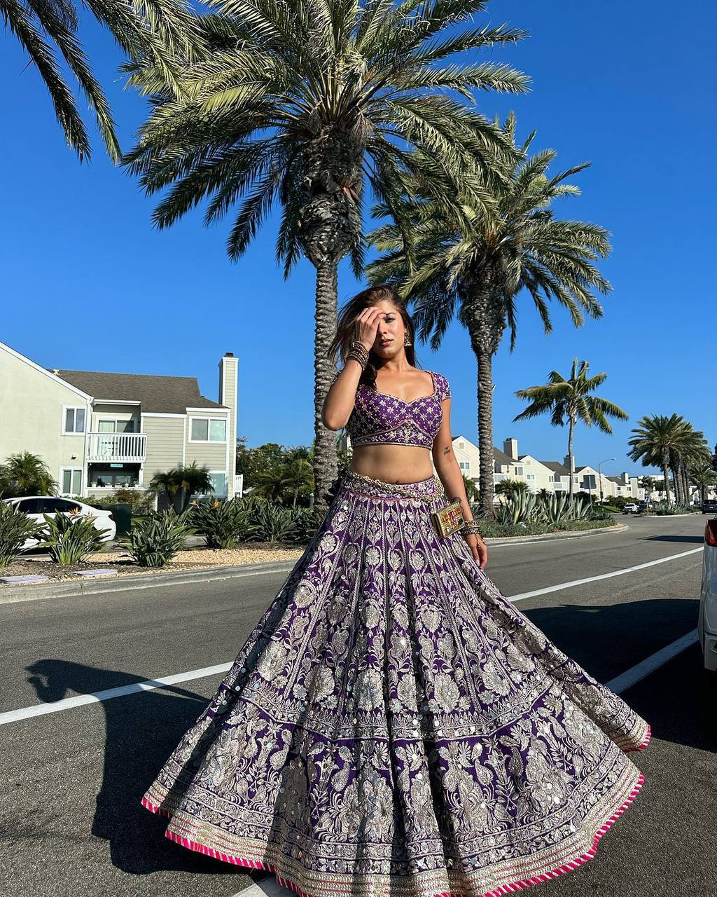 IMG_6867.jpeg Royal Violet Elegance Lehenga - Image 1