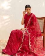 Elegant Mirror Work Kurta, Palazzo, and Dupatta Set - Image 5