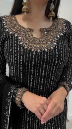 Royal  Intricate Design Kurti Trouser Suit Set With Beautiful Dupatta - Image 12