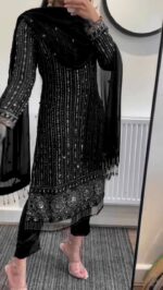 Royal  Intricate Design Kurti Trouser Suit Set With Beautiful Dupatta - Image 10