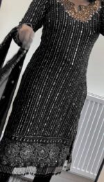 Royal  Intricate Design Kurti Trouser Suit Set With Beautiful Dupatta - Image 9