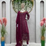 Royal  Intricate Design Kurti Trouser Suit Set With Beautiful Dupatta