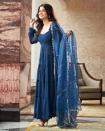 Enchanting Sapphire Anarkali Suit Set - Image 4