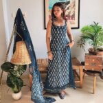 Tranquil Threads Blue Kurti Trouser Set - Image 6