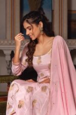Baby Pink Premium Chinon Anarkali Suit Set - Image 3