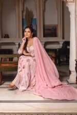 Baby Pink Premium Chinon Anarkali Suit Set - Image 4