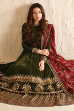Juliet’s Olive Green Anarkali Kurti Lehenga Set With Embroidered Dupatta - Image 7