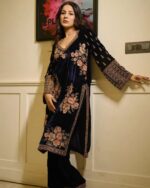 Shehnaz Gill Slay In Royal Velvet Suit - Image 5