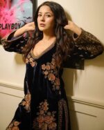 Shehnaz Gill Slay In Royal Velvet Suit - Image 2