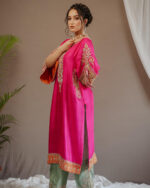 Royal Fuchsia Kurta Palazzo With Dupatta Set - Image 5