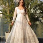 Dazzle Off White Sequin Embroidered Anarkali Suit Set