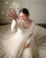 Shanaya Off-White Anarkali Suit Set – Sequin Zari Embroidery – Elegant Wedding/Engagement Ethnic Wear Outfit - Image 2