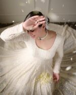 Shanaya Off-White Anarkali Suit Set – Sequin Zari Embroidery – Elegant Wedding/Engagement Ethnic Wear Outfit - Image 3