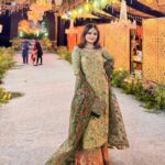 Mint Green & Red Floral Kurta Set for Women – Palazzo with Mughal Embroidery – Wedding/Daytime Occasion Ethnic Wear