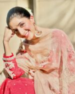 Mawra Designer Anarkali With Handcrafted Dupatta - Image 9