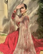 Mawra Designer Anarkali With Handcrafted Dupatta - Image 7