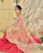 Mawra Designer Anarkali With Handcrafted Dupatta - Image 6