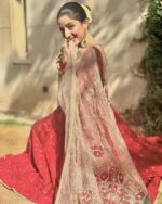 Mawra Designer Anarkali With Handcrafted Dupatta - Image 5