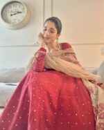 Mawra Designer Anarkali With Handcrafted Dupatta - Image 4