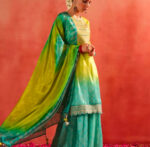 Traditional Bandhani Sharara Set for Women – Mirror Neck Kurta with Dupatta – Perfect for Haldi/Mehendi/Navratri/Wedding - Image 11