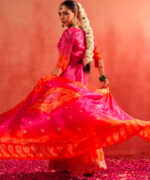 Traditional Bandhani Sharara Set for Women – Mirror Neck Kurta with Dupatta – Perfect for Haldi/Mehendi/Navratri/Wedding - Image 3