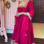 Royal Pur Vichitra Hot Pink Anarkali Suit