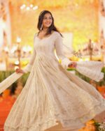 Women's Ivory Anarkali Gown Set – Heavy Embroidered – Floor-Length Party/Wedding Ethnic Wear - Image 3