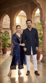 Alia's Royal Blue Velvet Suit Set - Image 6