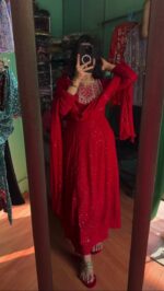 Graceful Unique Mirror-Work Dress