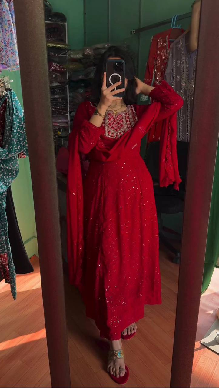 KD-1471-13-06-2024_3_1024x1024@2x.jpg Graceful Unique Mirror-Work Dress - Image 1