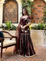 Royal Velvet Embroidered Sharara Suit