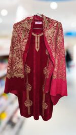 Royal Silk Velvet Embroidered Suit Set with Designer Dupatta and Pant