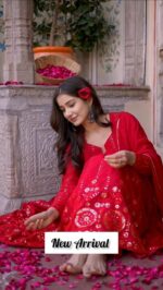Radiant Red Gota Patti Anarkali Suit