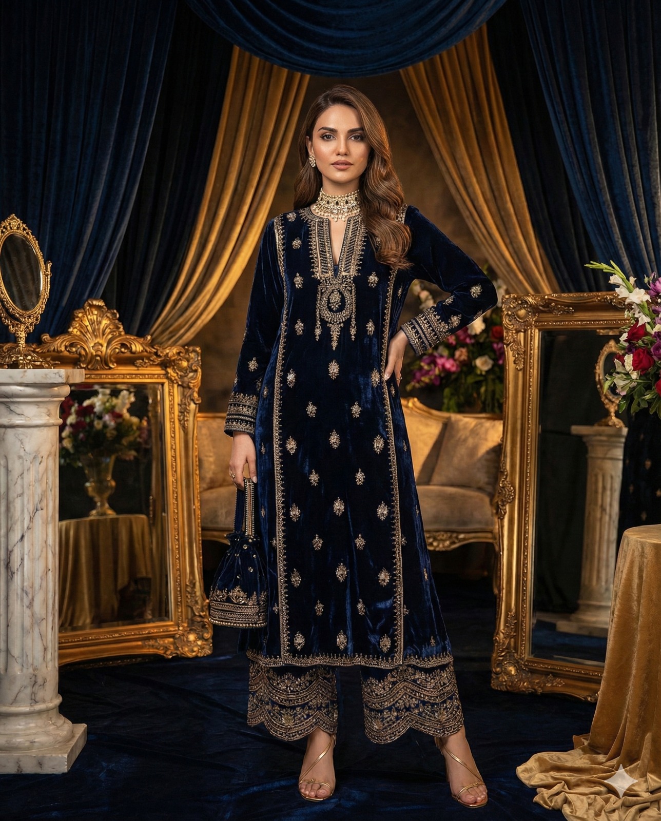 WhatsApp Image 2025-12-11 at 8.07.06 PM Regal Velvet Sapphire Suit Set - Image 1