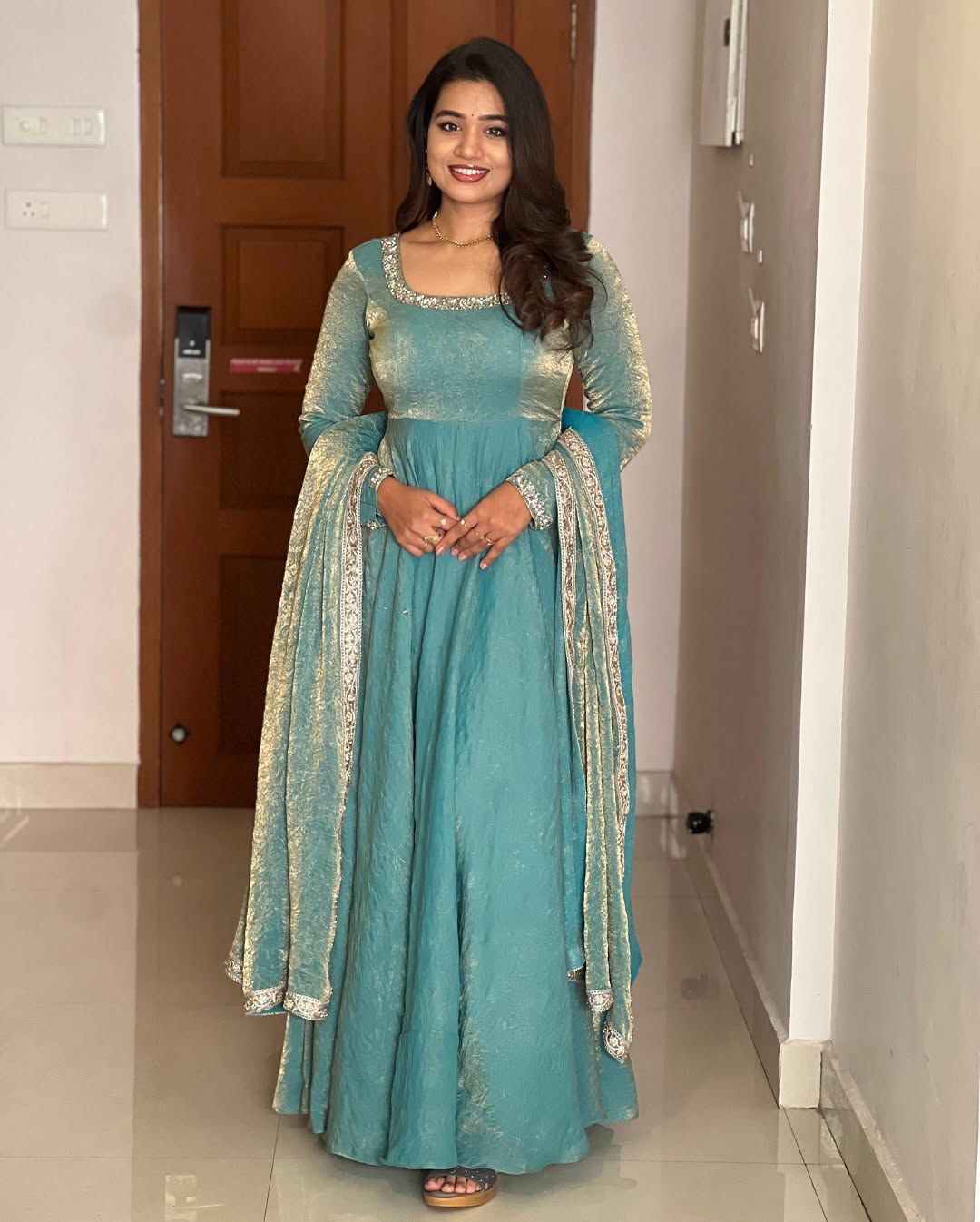 a3e74779-10f4-496e-84fd-f3b59099f1e6.jpeg Anaya Designer Gown With Dupatta Set - Image 1