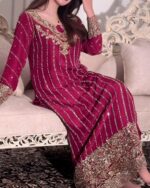 Royal Ruby Hand-Embroidered Salwar Suit