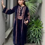 Midnight Velvet Embroidered Kurta Set