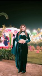 Rich Emerald Indo Western Ready To Wear Lehenga Saree