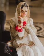 Pearl White Sequin Sharara Ensemble - Image 2