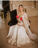 Pearl White Sequin Sharara Ensemble