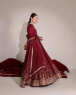 Red Rose Premium Silk Anarkali Suit Set - Image 8