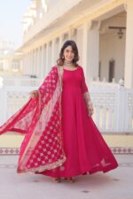 Blossom Elegance Gown with Dupatta - Image 14