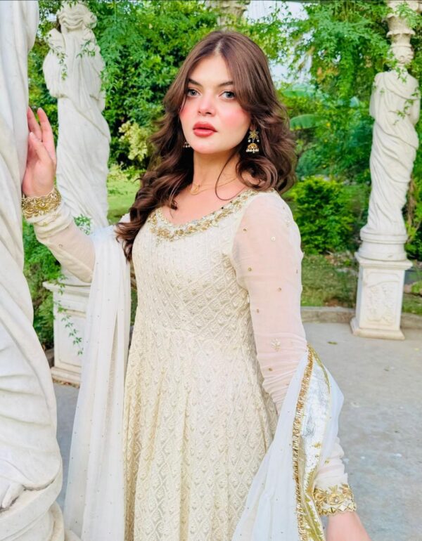 Golden Grace  Full Flare Anarkali Dress