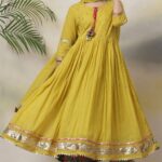 Mustard Yellow Embroidered Anarkali Suit